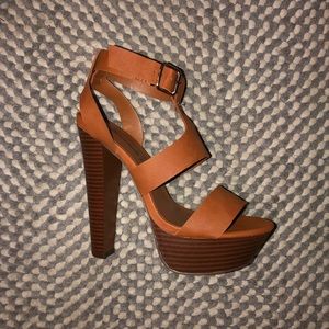 Breckelle | Tan Open Toe Sandal Platform